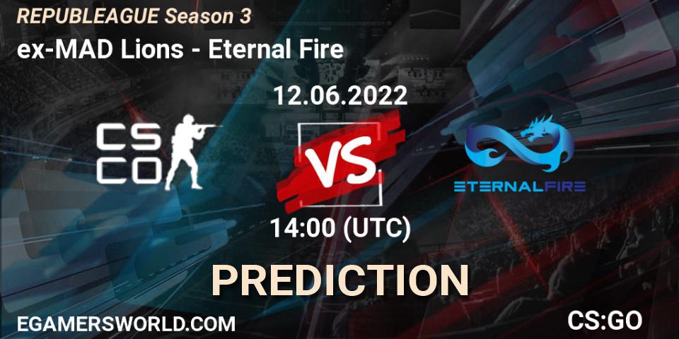 Pronóstico ex-MAD Lions - Eternal Fire. 12.06.2022 at 14:00, Counter-Strike (CS2), REPUBLEAGUE Season 3