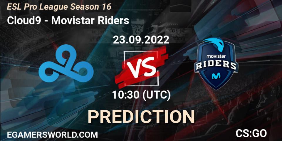 Pronóstico Cloud9 - Movistar Riders. 23.09.2022 at 10:30, Counter-Strike (CS2), ESL Pro League Season 16