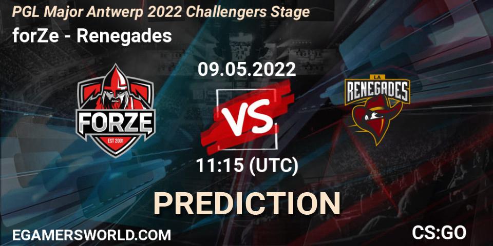 Pronóstico forZe - Renegades. 09.05.2022 at 11:30, Counter-Strike (CS2), PGL Major Antwerp 2022 Challengers Stage