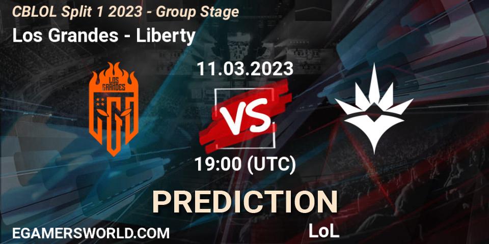 Pronóstico Los Grandes - Liberty. 11.03.23, LoL, CBLOL Split 1 2023 - Group Stage