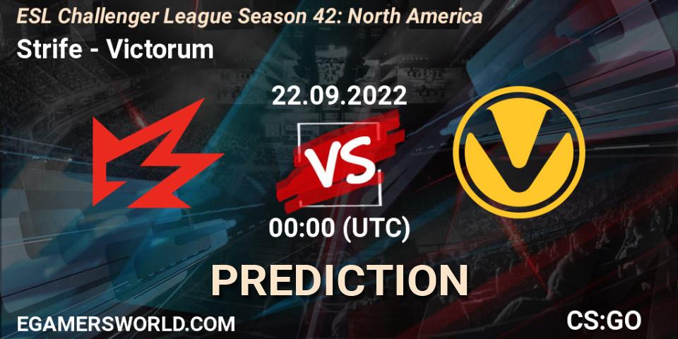 Pronóstico Strife - Victorum. 22.09.22, CS2 (CS:GO), ESL Challenger League Season 42: North America