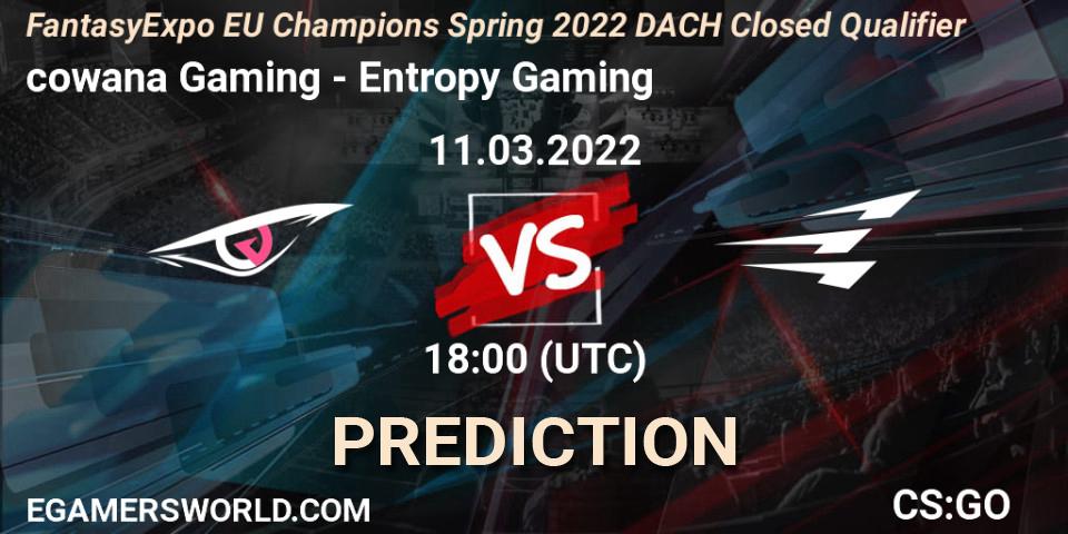 Pronóstico cowana Gaming - Entropy Gaming. 11.03.22, CS2 (CS:GO), FantasyExpo EU Champions Spring 2022 DACH Closed Qualifier