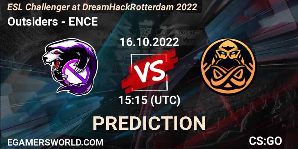 Pronóstico Outsiders - ENCE. 16.10.2022 at 15:50, Counter-Strike (CS2), ESL Challenger at DreamHack Rotterdam 2022