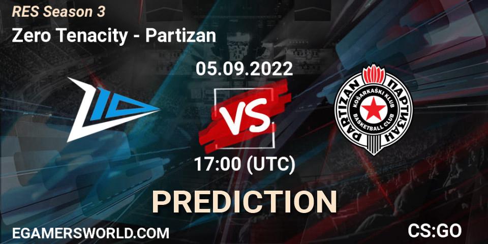 Pronóstico Zero Tenacity - Partizan. 05.09.22, CS2 (CS:GO), RES Season 3