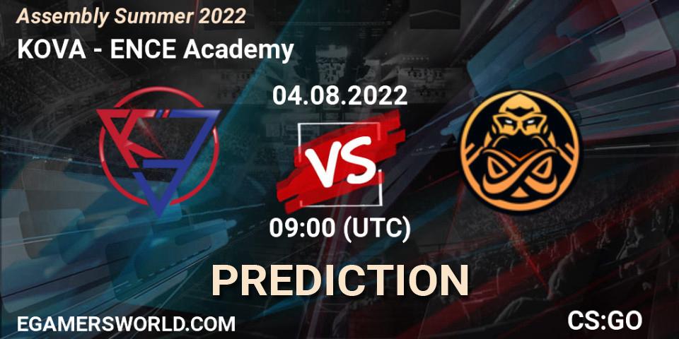 Pronóstico KOVA - ENCE Academy. 04.08.2022 at 09:00, Counter-Strike (CS2), Assembly Summer 2022