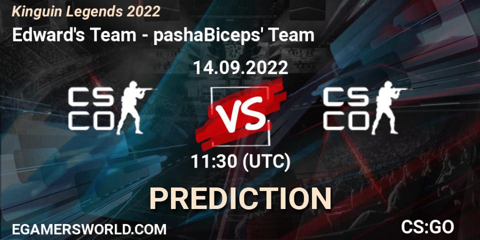 Pronóstico Edward's Team - pashaBiceps' Team. 14.09.2022 at 11:30, Counter-Strike (CS2), Kinguin Legends 2022