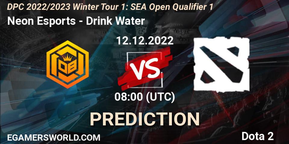 Pronóstico Neon Esports - Drink Water. 12.12.2022 at 09:03, Dota 2, DPC 2022/2023 Winter Tour 1: SEA Open Qualifier 1
