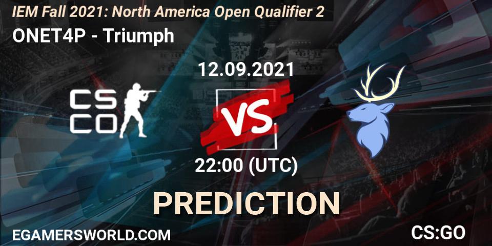 Pronóstico ONET4P - Triumph. 12.09.2021 at 22:00, Counter-Strike (CS2), IEM Fall 2021: North America Open Qualifier 2