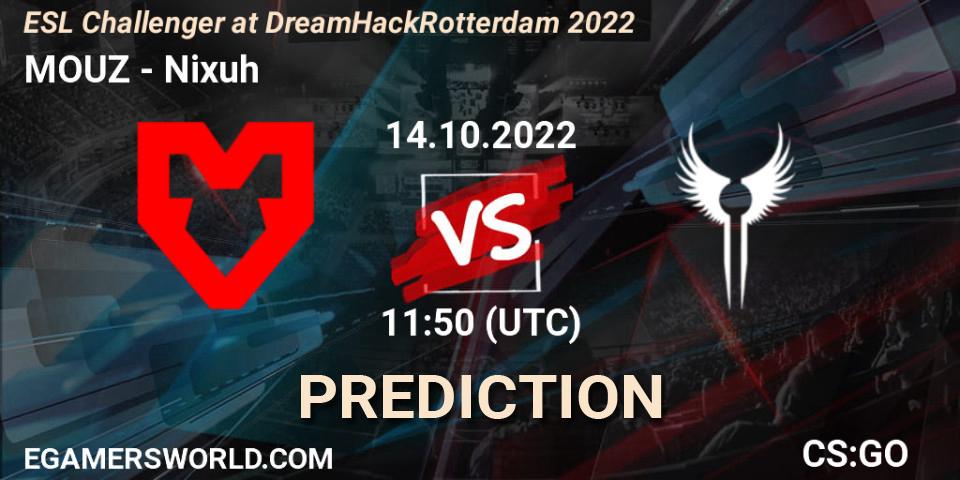 Pronóstico MOUZ - Nixuh. 14.10.2022 at 12:45, Counter-Strike (CS2), ESL Challenger at DreamHack Rotterdam 2022