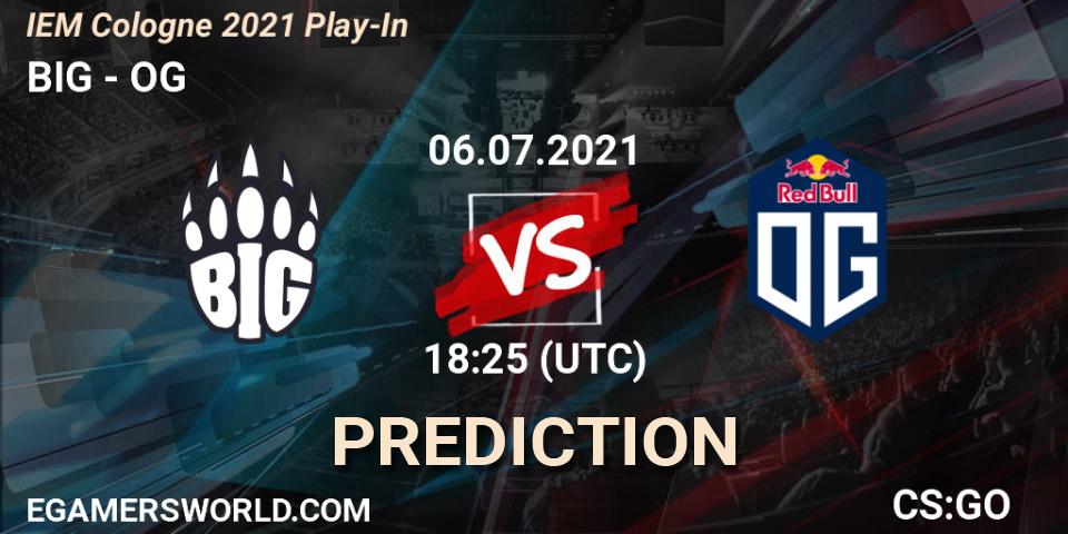 Pronóstico BIG - OG. 06.07.2021 at 19:30, Counter-Strike (CS2), IEM Cologne 2021 Play-In