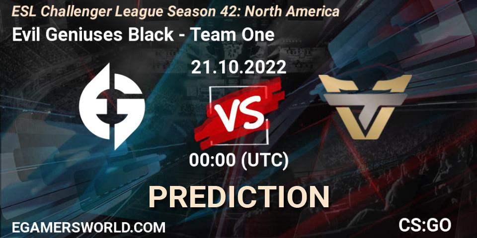 Pronóstico Evil Geniuses Black - Team One. 21.10.22, CS2 (CS:GO), ESL Challenger League Season 42: North America