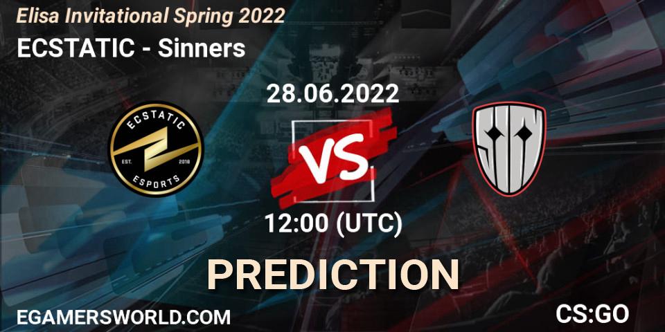 Pronóstico ECSTATIC - Sinners. 28.06.2022 at 12:00, Counter-Strike (CS2), Elisa Invitational Spring 2022