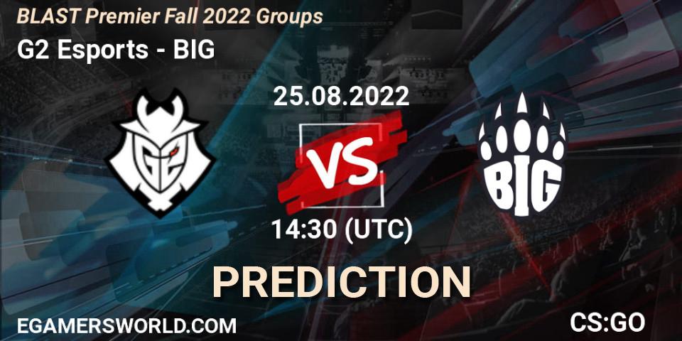 Pronóstico G2 Esports - BIG. 25.08.22, CS2 (CS:GO), BLAST Premier Fall 2022 Groups