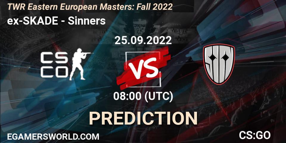 Pronóstico ex-SKADE - Sinners. 25.09.2022 at 08:00, Counter-Strike (CS2), TWR Eastern European Masters: Fall 2022