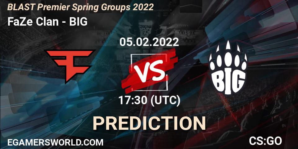 Pronóstico FaZe Clan - BIG. 05.02.22, CS2 (CS:GO), BLAST Premier Spring Groups 2022