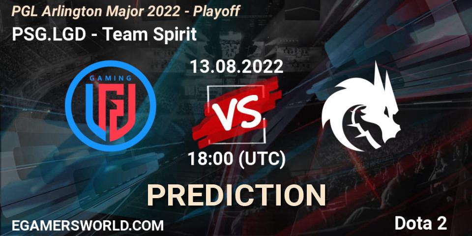 Pronóstico PSG.LGD - Team Spirit. 13.08.2022 at 19:14, Dota 2, PGL Arlington Major 2022 - Playoff