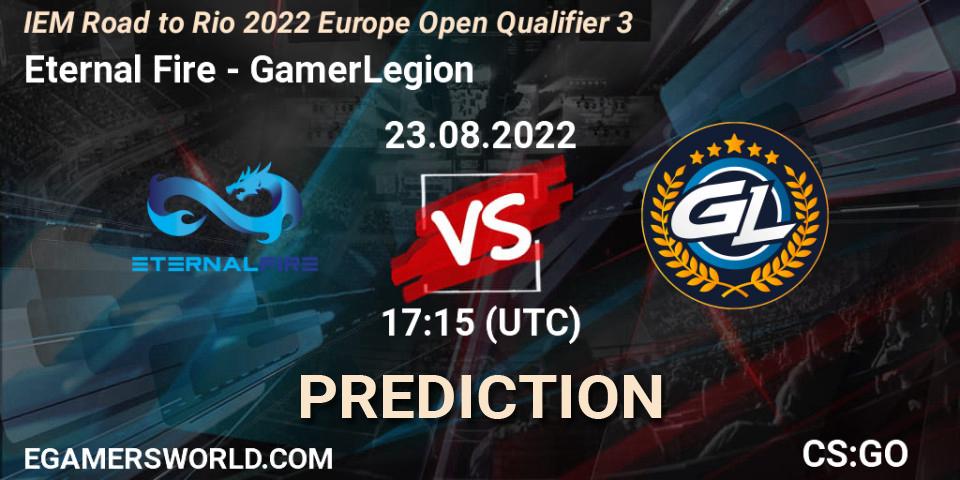 Pronóstico Eternal Fire - GamerLegion. 23.08.2022 at 17:15, Counter-Strike (CS2), IEM Road to Rio 2022 Europe Open Qualifier 3