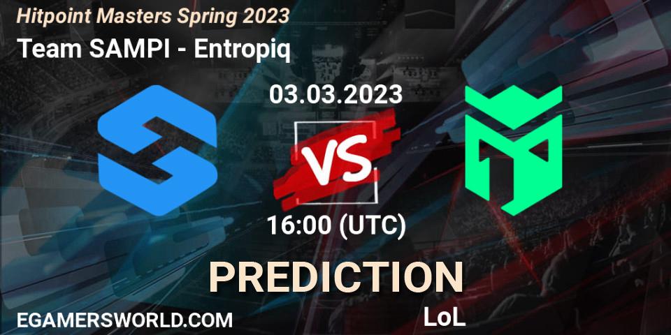 Pronóstico Team SAMPI - Entropiq. 03.02.2023 at 16:00, LoL, Hitpoint Masters Spring 2023