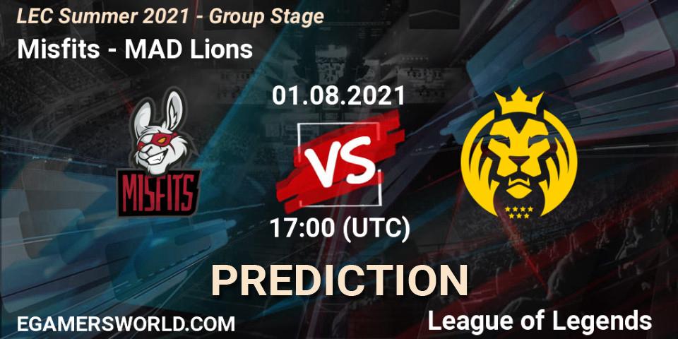 Pronóstico Misfits - MAD Lions. 02.07.2021 at 18:00, LoL, LEC Summer 2021 - Group Stage