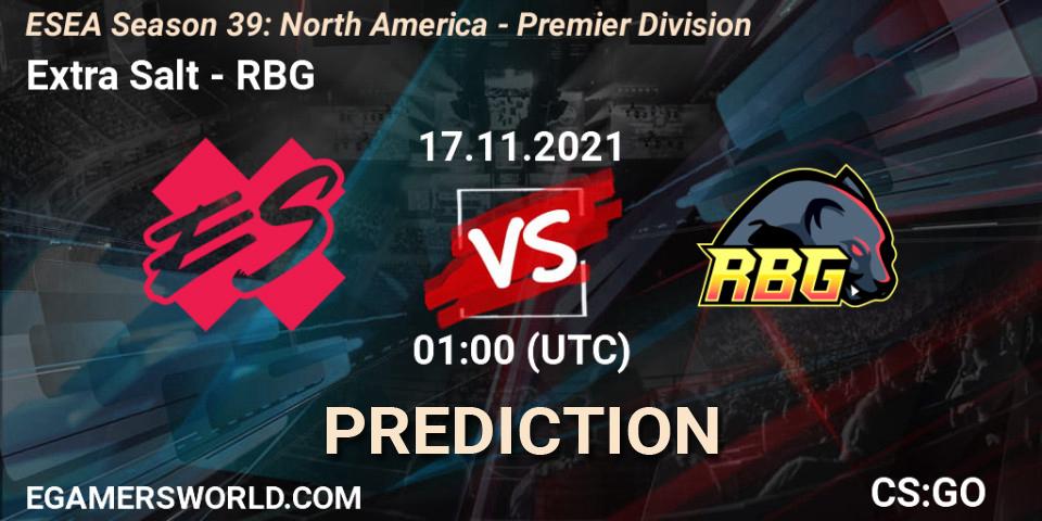 Pronóstico Extra Salt - RBG. 07.12.2021 at 02:00, Counter-Strike (CS2), ESEA Season 39: North America - Premier Division