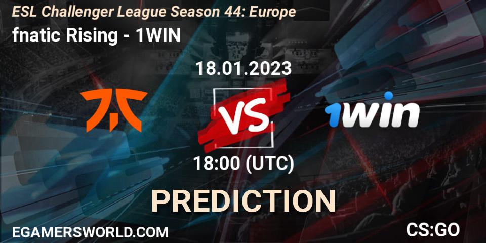 Pronóstico fnatic Rising - 1WIN. 18.01.23, CS2 (CS:GO), ESL Challenger League Season 44: Europe
