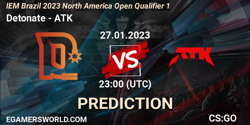 Pronóstico Detonate - ATK. 27.01.23, CS2 (CS:GO), IEM Brazil Rio 2023 North America Open Qualifier 1