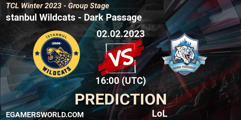 Pronóstico İstanbul Wildcats - Dark Passage. 02.02.23, LoL, TCL Winter 2023 - Group Stage