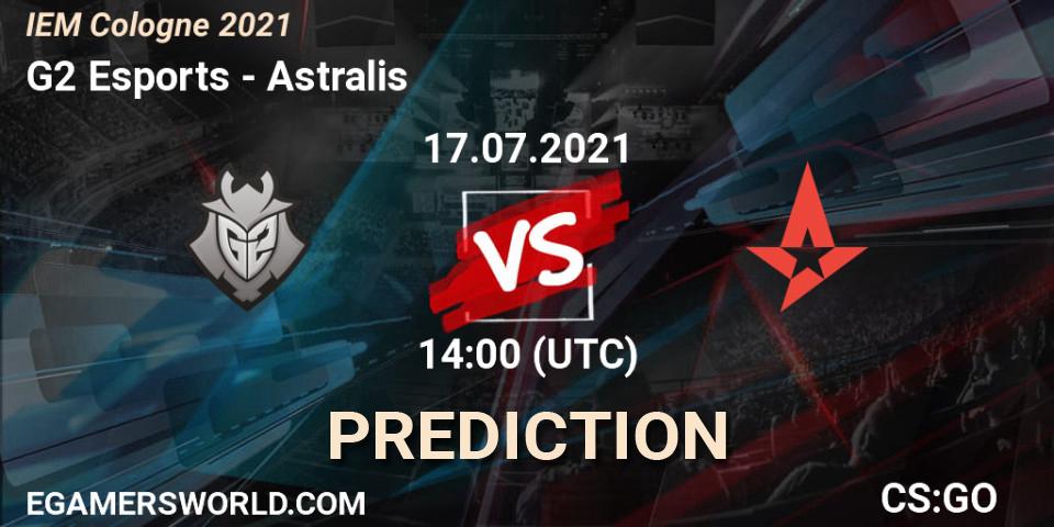 Pronóstico G2 Esports - Astralis. 17.07.2021 at 14:00, Counter-Strike (CS2), IEM Cologne 2021