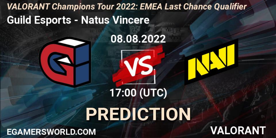 Pronóstico Guild Esports - Natus Vincere. 08.08.2022 at 16:15, VALORANT, VCT 2022: EMEA Last Chance Qualifier