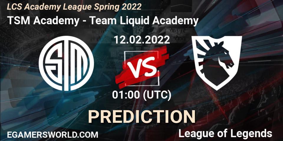Pronóstico TSM Academy - Team Liquid Academy. 12.02.2022 at 01:00, LoL, LCS Academy League Spring 2022