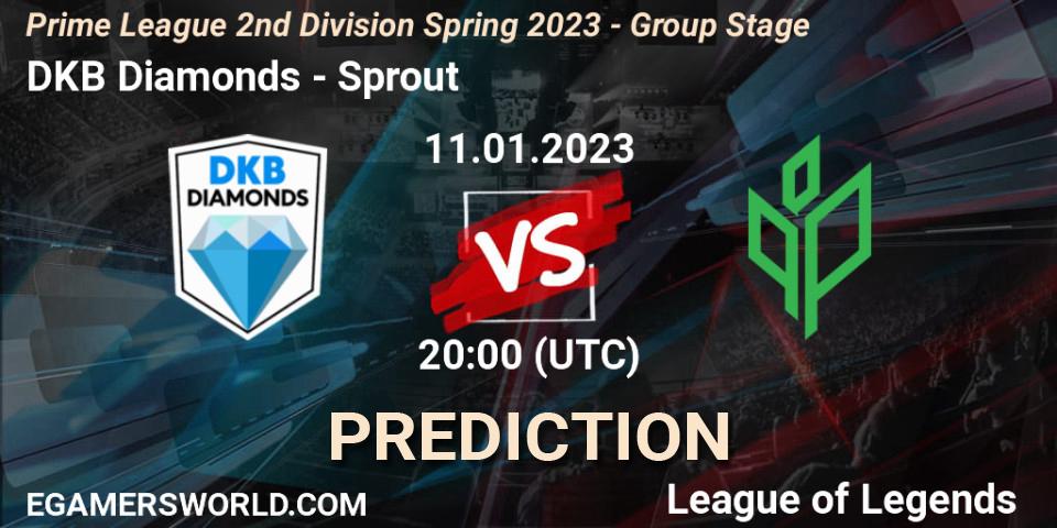 Pronóstico DKB Diamonds - Sprout. 11.01.2023 at 20:00, LoL, Prime League 2nd Division Spring 2023 - Group Stage