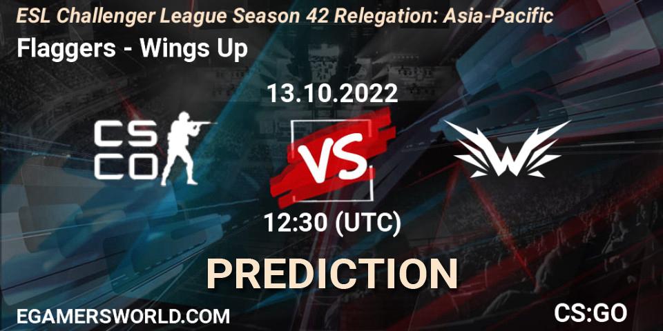 Pronóstico Flaggers - Wings Up. 13.10.2022 at 12:30, Counter-Strike (CS2), ESL Challenger League Season 42 Relegation: Asia-Pacific