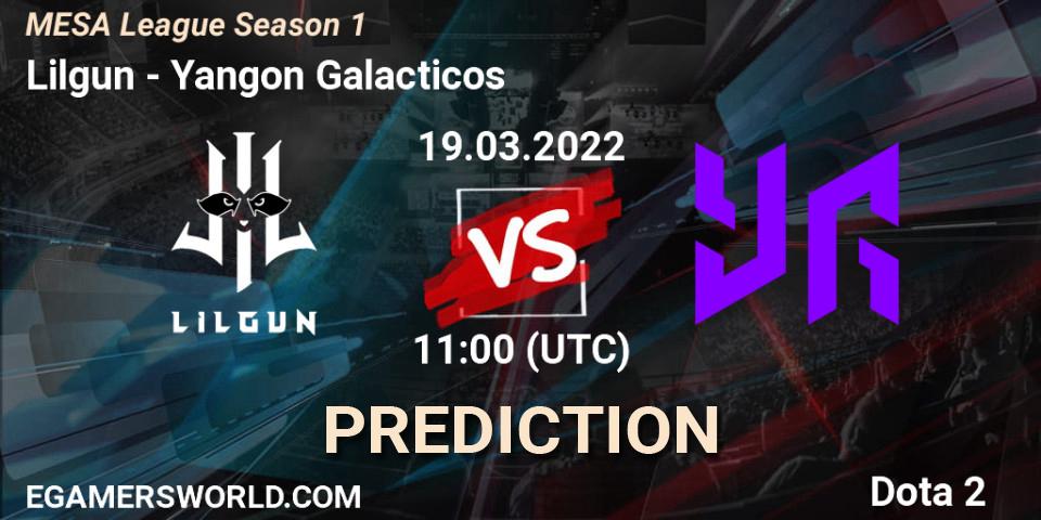 Pronóstico Lilgun - Yangon Galacticos. 19.03.2022 at 11:00, Dota 2, MESA League Season 1