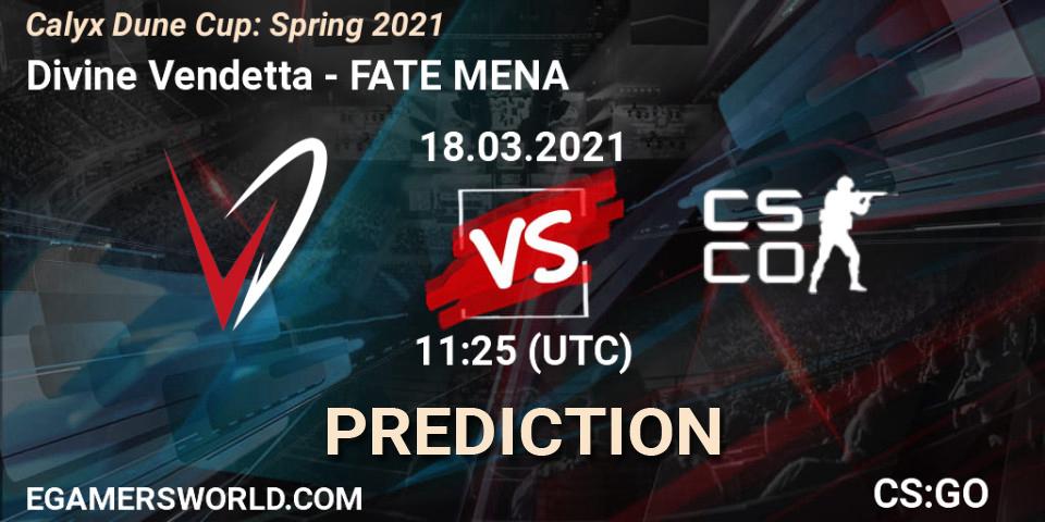 Pronóstico Divine Vendetta - FATE MENA. 18.03.21, CS2 (CS:GO), Calyx Dune Cup: Spring 2021