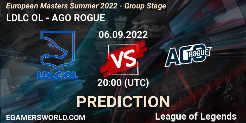 Pronóstico LDLC OL - AGO ROGUE. 06.09.2022 at 20:00, LoL, European Masters Summer 2022 - Group Stage