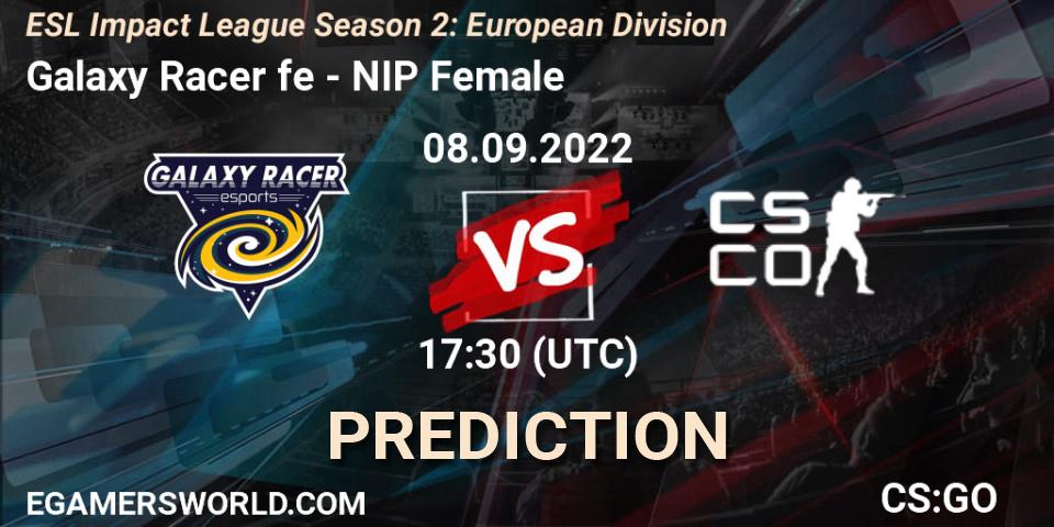 Pronóstico Galaxy Racer fe - NIP Female. 08.09.2022 at 17:30, Counter-Strike (CS2), ESL Impact League Season 2: European Division