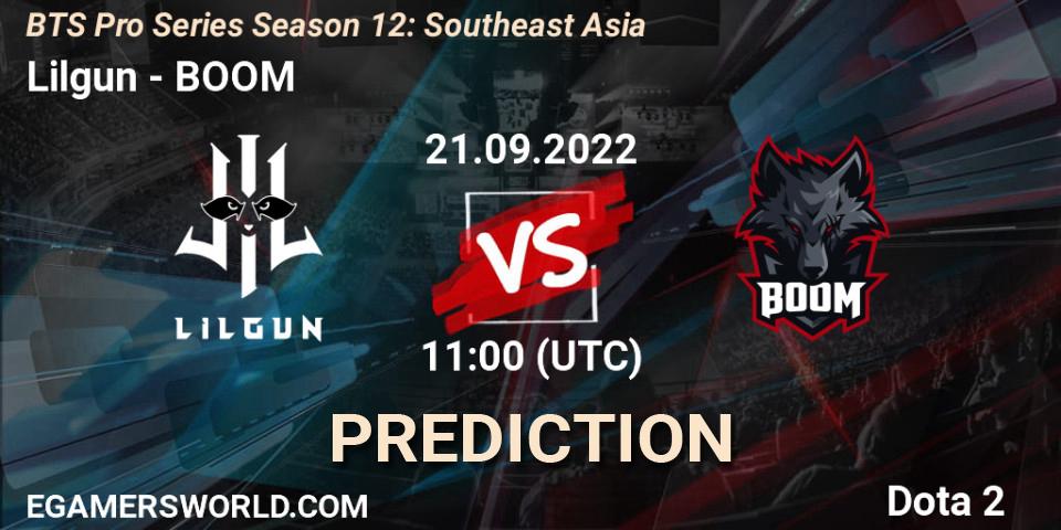 Pronóstico Lilgun - BOOM. 21.09.2022 at 11:03, Dota 2, BTS Pro Series Season 12: Southeast Asia