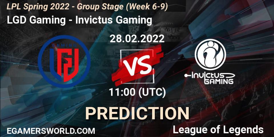 Pronóstico LGD Gaming - Invictus Gaming. 28.02.22, LoL, LPL Spring 2022 - Group Stage (Week 6-9)