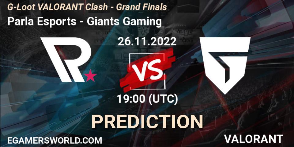 Pronóstico Parla Esports - Giants Gaming. 26.11.22, VALORANT, G-Loot VALORANT Clash - Grand Finals