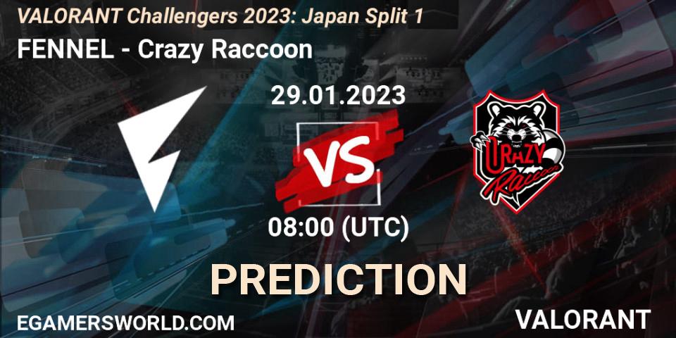 Pronóstico FENNEL - Crazy Raccoon. 29.01.23, VALORANT, VALORANT Challengers 2023: Japan Split 1