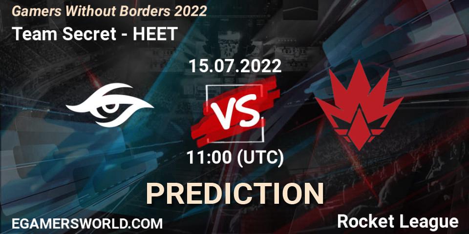 Pronóstico Team Secret - HEET. 15.07.2022 at 11:00, Rocket League, Gamers Without Borders 2022