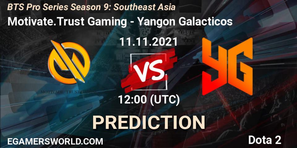 Pronóstico Motivate.Trust Gaming - Yangon Galacticos. 11.11.2021 at 11:12, Dota 2, BTS Pro Series Season 9: Southeast Asia