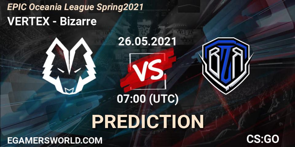 Pronóstico VERTEX - Bizarre. 26.05.2021 at 07:00, Counter-Strike (CS2), EPIC Oceania League Spring 2021
