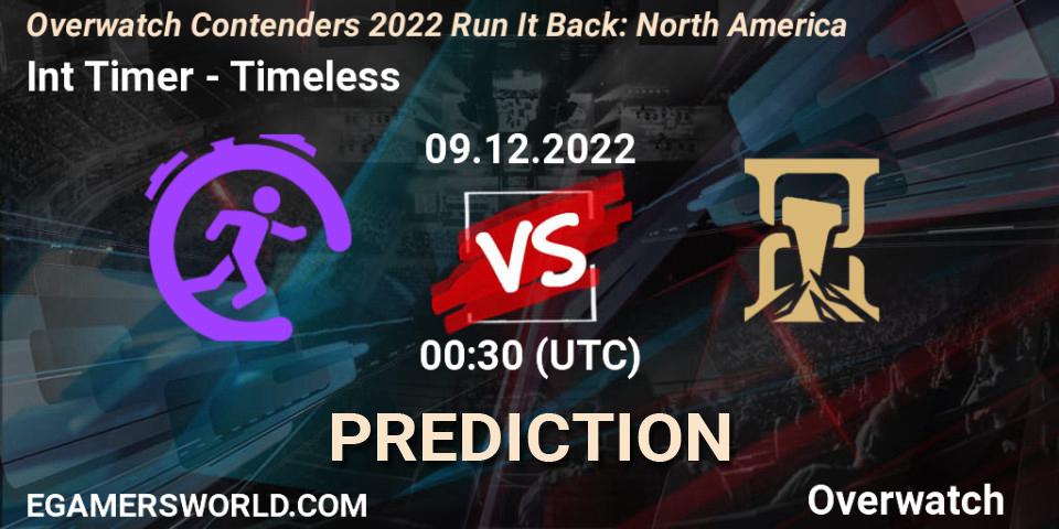 Pronóstico Int Timer - Timeless. 09.12.2022 at 00:30, Overwatch, Overwatch Contenders 2022 Run It Back: North America