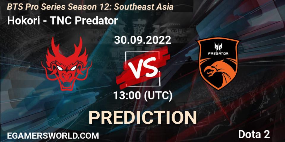 Pronóstico Hokori - TNC Predator. 30.09.2022 at 13:55, Dota 2, BTS Pro Series Season 12: Southeast Asia