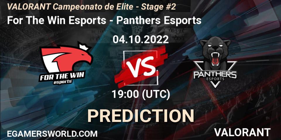 Pronóstico For The Win Esports - Panthers Esports. 04.10.2022 at 19:00, VALORANT, VALORANT Campeonato de Elite - Stage #2