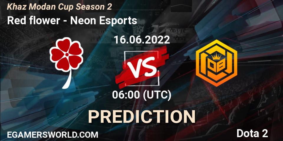Pronóstico Red flower - Neon Esports. 16.06.2022 at 10:08, Dota 2, Khaz Modan Cup Season 2