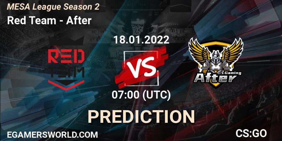 Pronóstico Red Team - After. 20.01.2022 at 07:00, Counter-Strike (CS2), MESA League Season 2