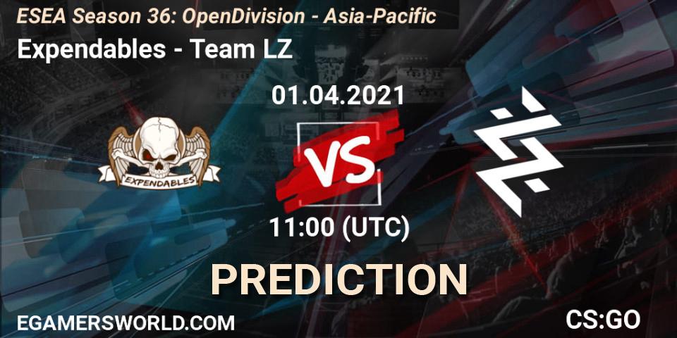 Pronóstico Expendables - Team LZ. 02.04.2021 at 11:00, Counter-Strike (CS2), ESEA Season 36: Open Division - Asia-Pacific