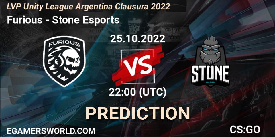 Pronóstico Furious - Stone Esports. 25.10.2022 at 22:00, Counter-Strike (CS2), LVP Unity League Argentina Clausura 2022